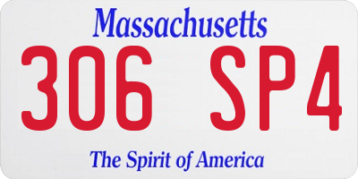 MA license plate 306SP4