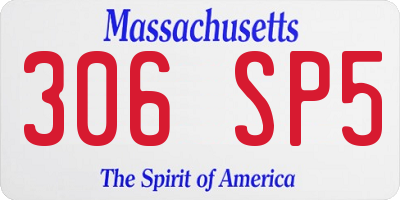 MA license plate 306SP5