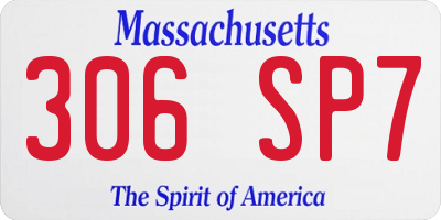 MA license plate 306SP7