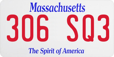 MA license plate 306SQ3