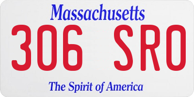 MA license plate 306SR0