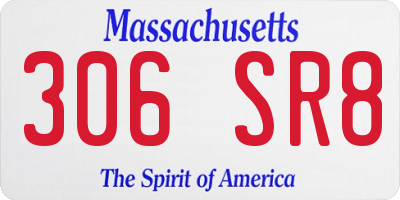 MA license plate 306SR8