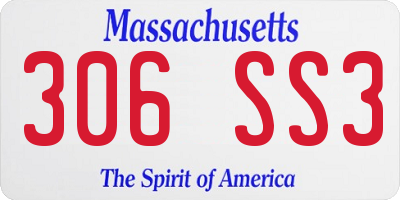 MA license plate 306SS3