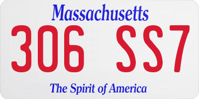 MA license plate 306SS7