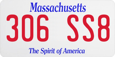 MA license plate 306SS8