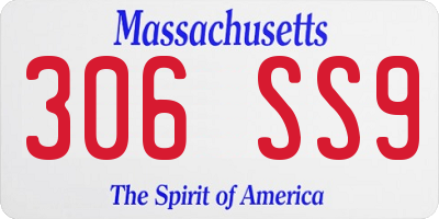 MA license plate 306SS9