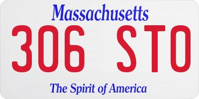 MA license plate 306ST0