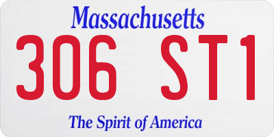MA license plate 306ST1
