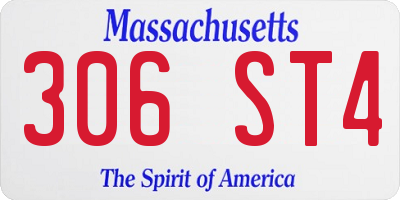 MA license plate 306ST4