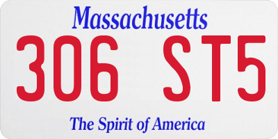MA license plate 306ST5