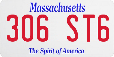 MA license plate 306ST6