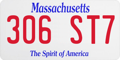 MA license plate 306ST7