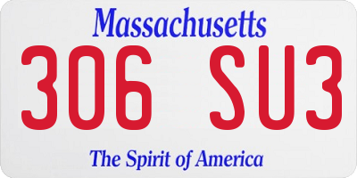 MA license plate 306SU3