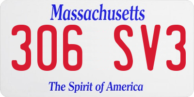 MA license plate 306SV3