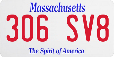 MA license plate 306SV8