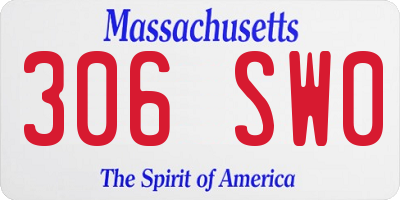 MA license plate 306SW0