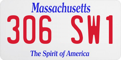 MA license plate 306SW1