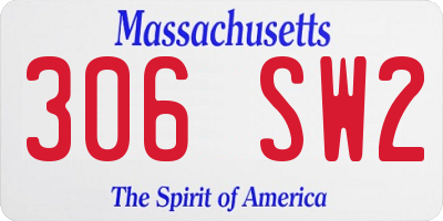MA license plate 306SW2