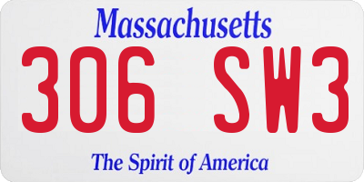 MA license plate 306SW3