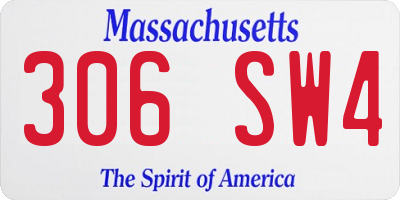 MA license plate 306SW4