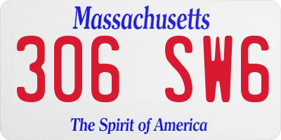 MA license plate 306SW6