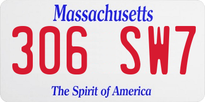 MA license plate 306SW7