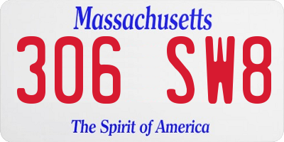 MA license plate 306SW8
