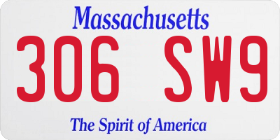 MA license plate 306SW9