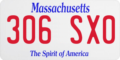 MA license plate 306SX0