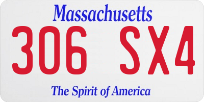 MA license plate 306SX4