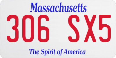 MA license plate 306SX5