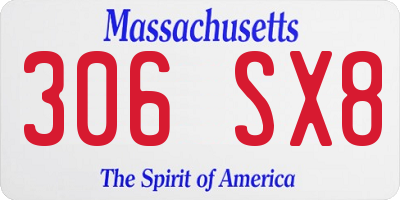 MA license plate 306SX8
