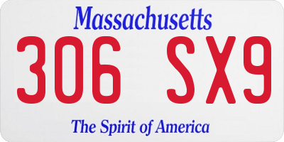 MA license plate 306SX9