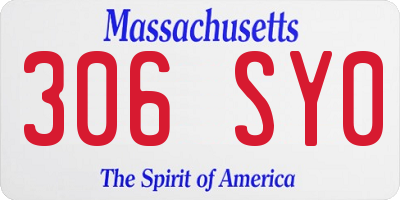 MA license plate 306SY0