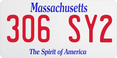 MA license plate 306SY2