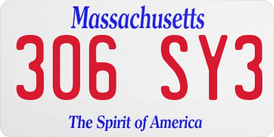 MA license plate 306SY3