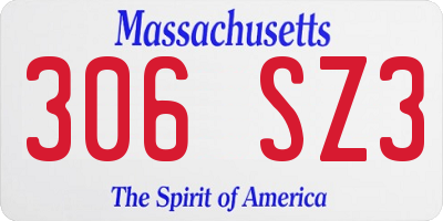 MA license plate 306SZ3