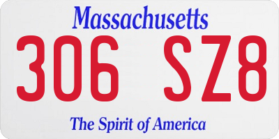 MA license plate 306SZ8