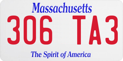 MA license plate 306TA3
