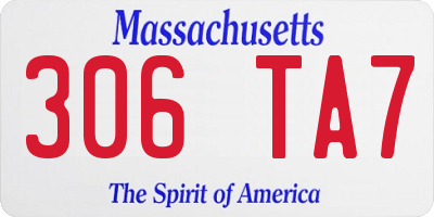 MA license plate 306TA7