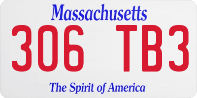 MA license plate 306TB3