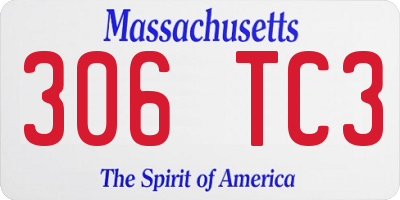 MA license plate 306TC3