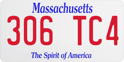 MA license plate 306TC4