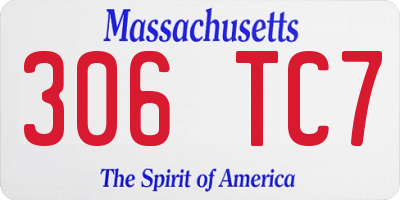 MA license plate 306TC7
