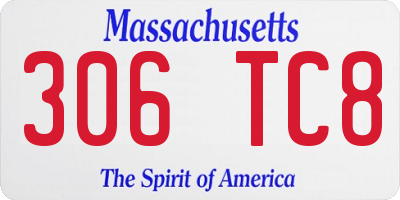 MA license plate 306TC8