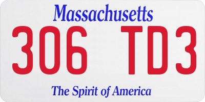 MA license plate 306TD3