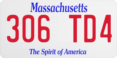 MA license plate 306TD4