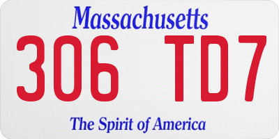 MA license plate 306TD7