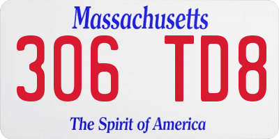 MA license plate 306TD8