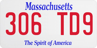 MA license plate 306TD9
